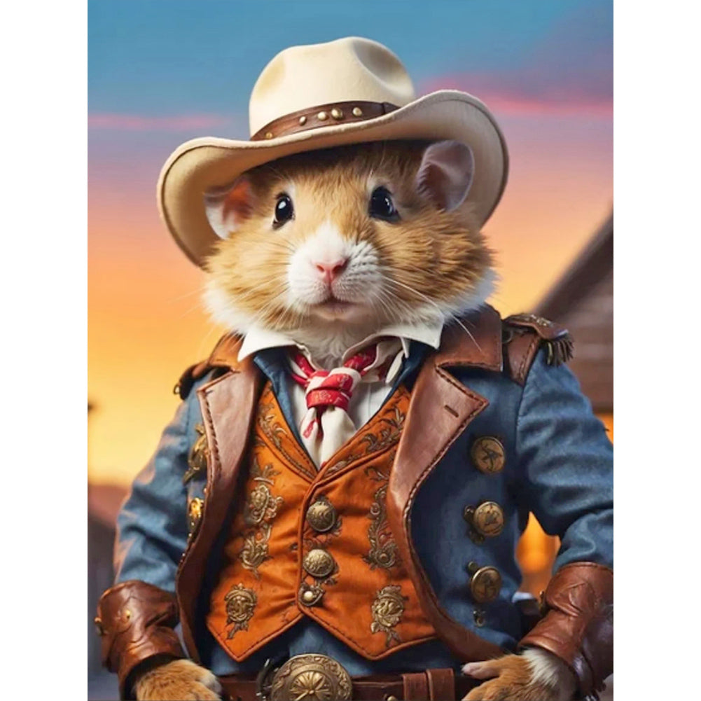Western Cowboy Animal-Full Round Diamond Painting-30x40cm