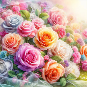 Flower-Full Round Diamond Painting-30x30cm