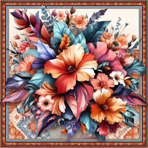 Flower-Full Round Diamond Painting-30x30cm