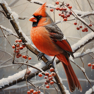 Cardinal-Full Round Diamond Painting-30x30cm