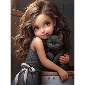Sweet Girl-Full Round Diamond Painting-30x40cm