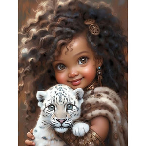 Sweet Girl-Full Round Diamond Painting-30x40cm