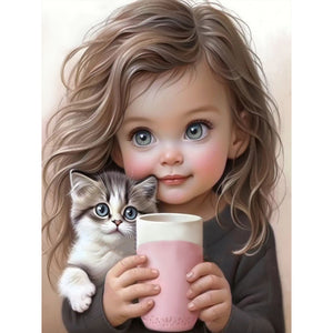Sweet Girl-Full Round Diamond Painting-30x40cm
