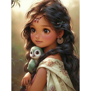 Sweet Girl-Full Round Diamond Painting-30x40cm