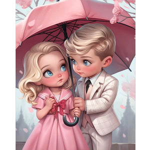 Valentine Girl-Full Round Diamond Painting-40x50cm