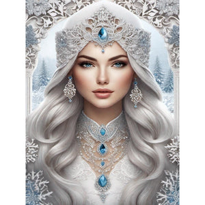 Lady-Full Round Diamond Painting-30x40cm
