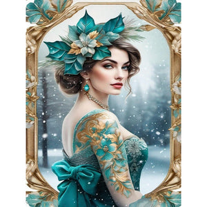 Lady-Full Round Diamond Painting-30x40cm