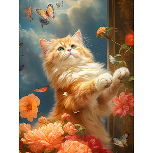Cat-Full Round Diamond Painting-30x40cm