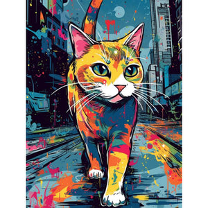 Cat-Full Round Diamond Painting-30x40cm