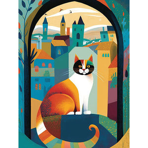 Cat-Full Round Diamond Painting-30x40cm