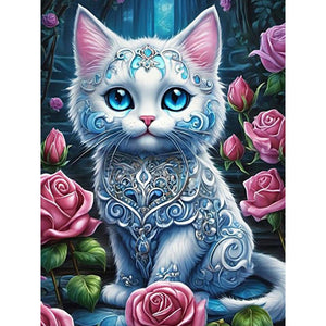 Cat-Full Round Diamond Painting-30x40cm