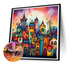 Load image into Gallery viewer, Color Cartoon Houses-Full Round Diamond Painting-30x30cm
