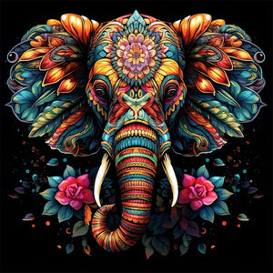 Color Elephant-Full Round Diamond Painting-30x30cm