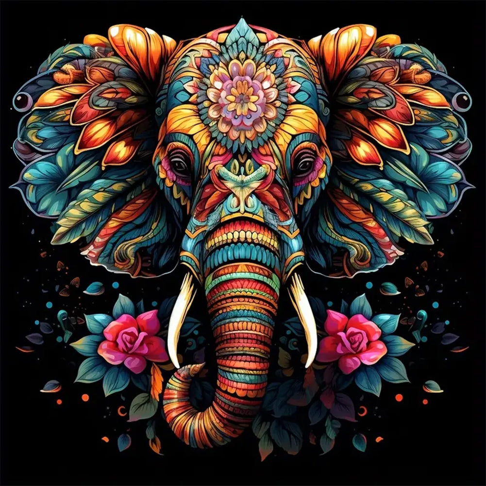 Color Elephant-Full Round Diamond Painting-30x30cm