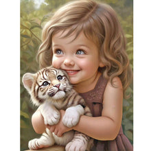 Load image into Gallery viewer, Life of Pets Girl-Full Round Diamond Painting-30x40cm
