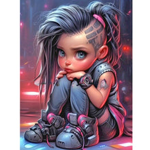 Load image into Gallery viewer, Tech Girl-Full Round Diamond Painting-30x40cm
