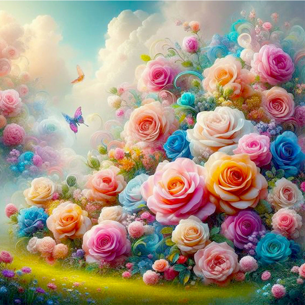 Flower-Full Round Diamond Painting-30x30cm