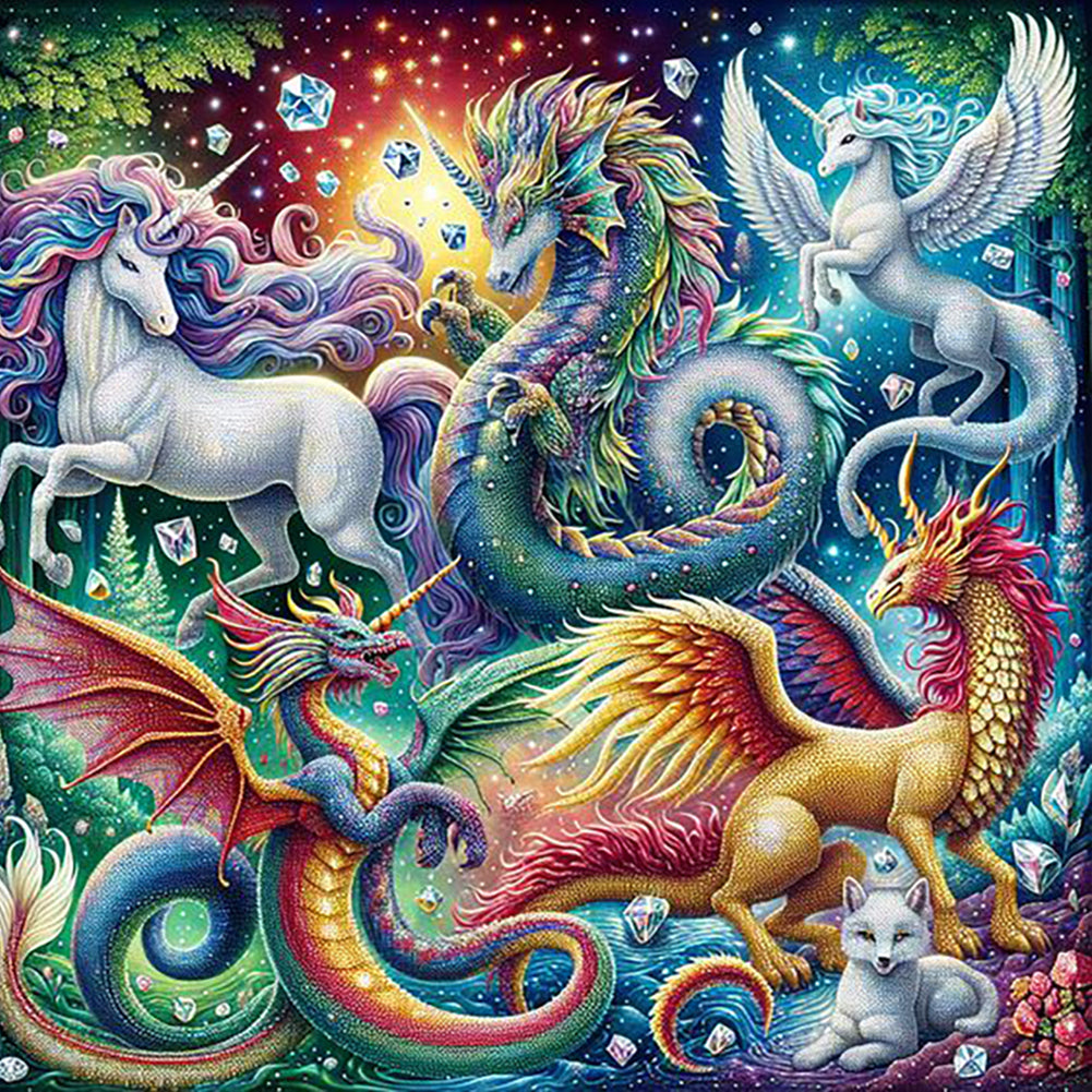 Unicorn-Full Round Diamond Painting-30x30cm