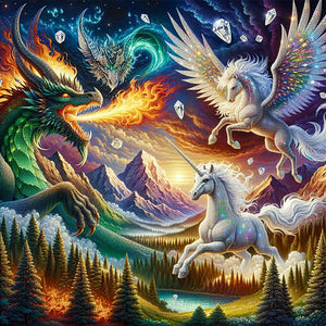 Unicorn-Full Round Diamond Painting-30x30cm
