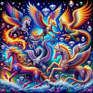 Unicorn-Full Round Diamond Painting-30x30cm