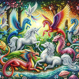 Unicorn-Full Round Diamond Painting-30x30cm