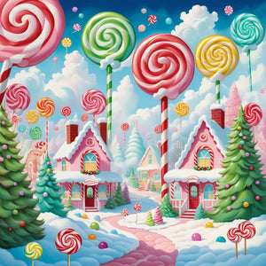 Candy House-Full Round Diamond Painting-30x30cm