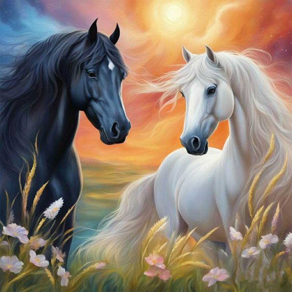 Horse-Full Round Diamond Painting-30x30cm