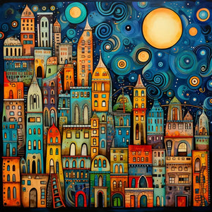 Color House-Full Round Diamond Painting-40x40cm