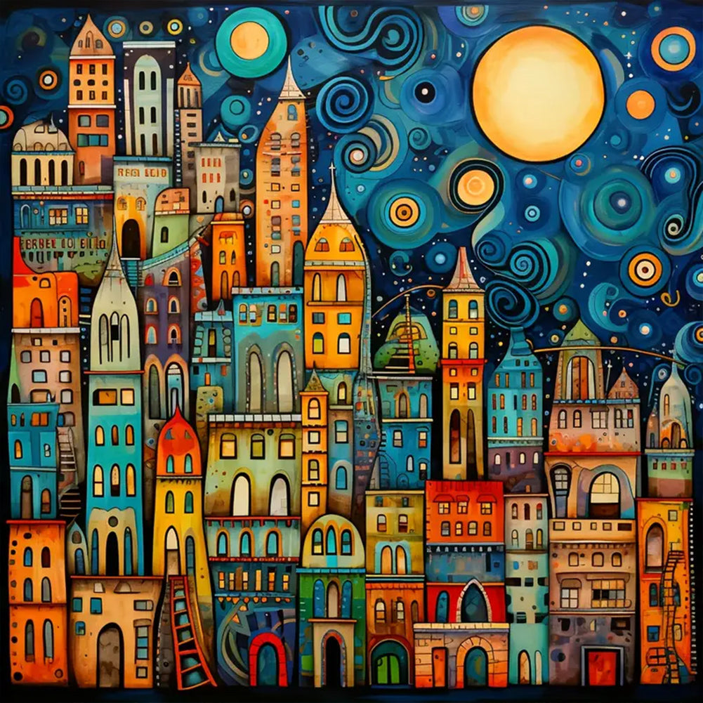 Color House-Full Round Diamond Painting-40x40cm