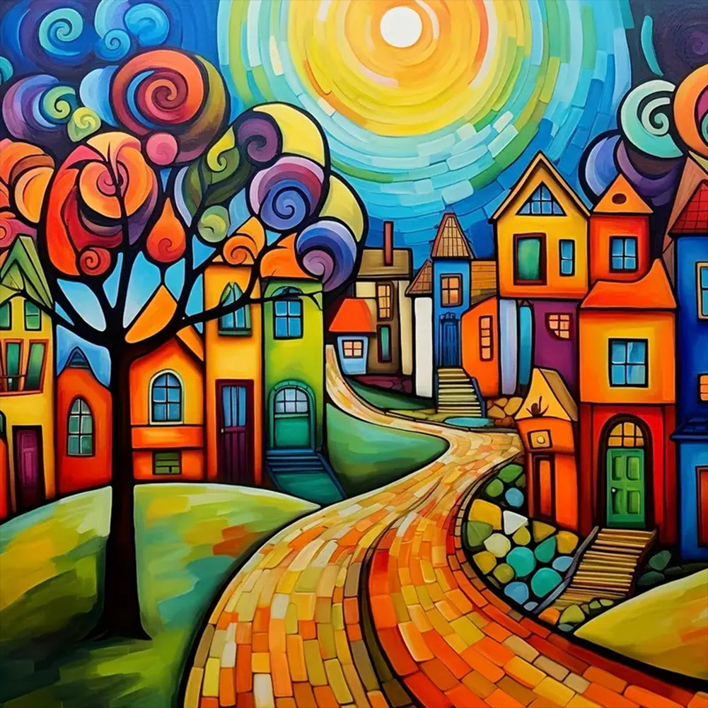 Color House-Full Round Diamond Painting-40x40cm