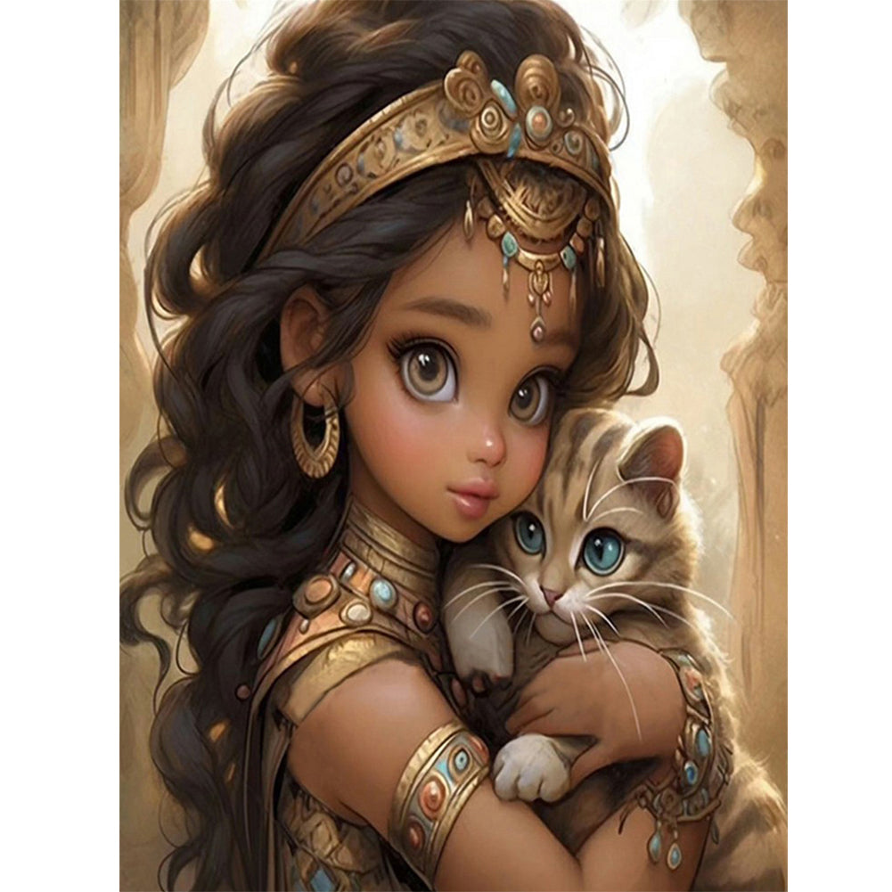 Sweet Girl-Full Round Diamond Painting-30x40cm