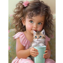 Load image into Gallery viewer, Sweet Girl-Full Round Diamond Painting-30x40cm
