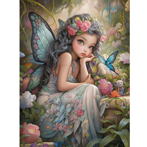 Sweet Girl-Full Round Diamond Painting-30x40cm
