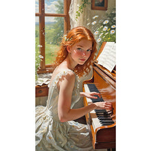 Load image into Gallery viewer, Girl-Full Round Diamond Painting-40x75cm-Large Size
