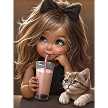 Load image into Gallery viewer, Life of Pets Girl-Full Round Diamond Painting-30x40cm
