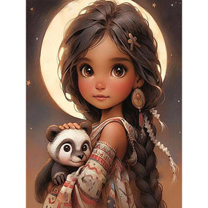 Life of Pets Girl-Full Round Diamond Painting-30x40cm