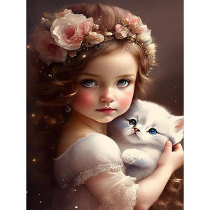 Life of Pets Girl-Full Round Diamond Painting-30x40cm