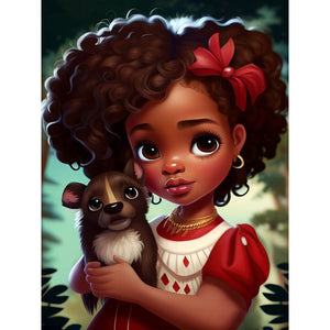 Life of Pets Girl-Full Round Diamond Painting-30x40cm