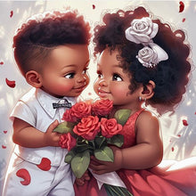 Load image into Gallery viewer, African American Girl-Full Round Diamond Painting-40x40cm
