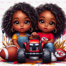 Load image into Gallery viewer, African American Girl-Full Round Diamond Painting-40x40cm
