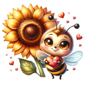 Bee-Full Round Diamond Painting-30x30cm