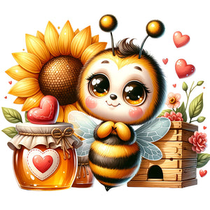 Bee-Full Round Diamond Painting-30x30cm