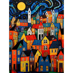 Color House-Full Round Diamond Painting-30x30cm