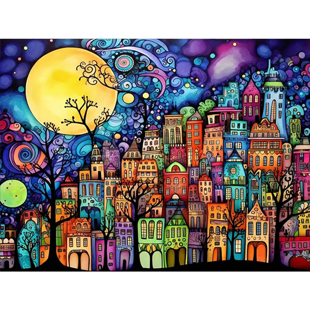 Color House-Full Round Diamond Painting-40x30cm