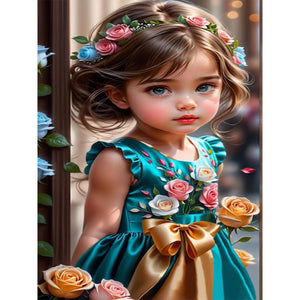 Life of Pets Girl-Full Round Diamond Painting-30x40cm