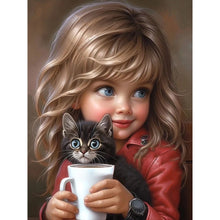 Load image into Gallery viewer, Life of Pets Girl-Full Round Diamond Painting-30x40cm
