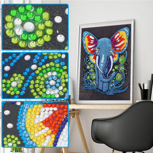 Elephant-Special Shaped Crystal Diamond Painting-30*40cm