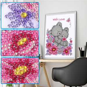 Couple Bear-Special Shaped Crystal Diamond Painting-30*40cm