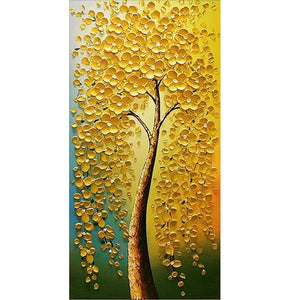 Golden Flower Tree  - Full Drill Diamond Painting - 85x45cm
