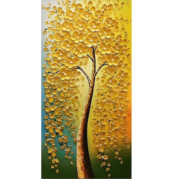 Golden Flower Tree  - Full Drill Diamond Painting - 85x45cm